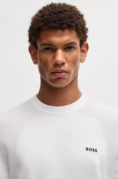 Cotton-blend regular-fit sweater with logo print