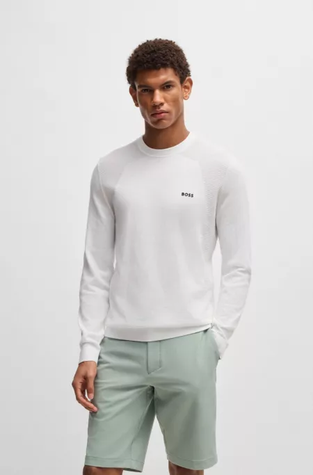 Cotton-blend regular-fit sweater with logo print