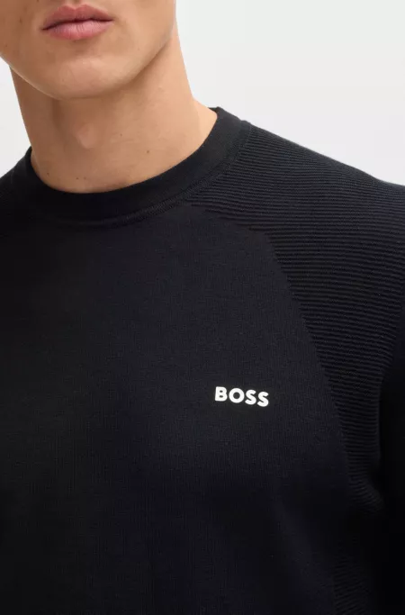 Cotton-blend regular-fit sweater with logo print