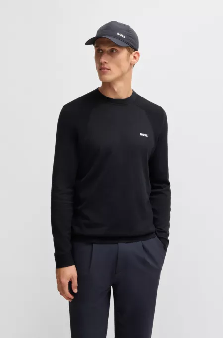 Cotton-blend regular-fit sweater with logo print