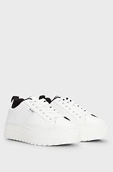 Platform-sole trainers with logo flag and signature details, White