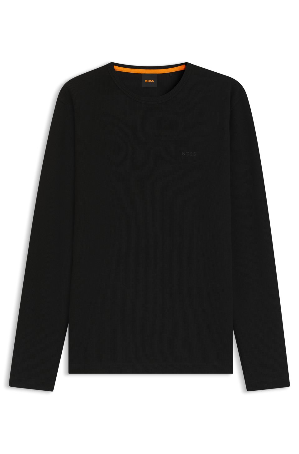 Cotton-blend T-shirt with waffle structure