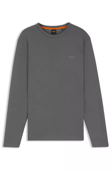 Cotton-blend T-shirt with waffle structure