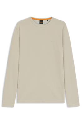Cotton-blend T-shirt with waffle structure 1