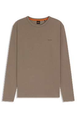 Cotton-blend T-shirt with waffle structure