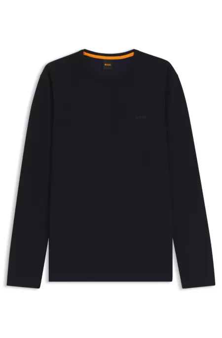 Cotton-blend T-shirt with waffle structure