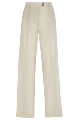 Formal trousers in a cotton blend, Light Beige