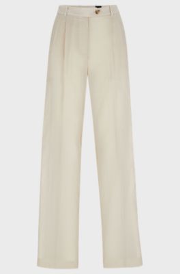 Formal trousers in a cotton blend, Light Beige
