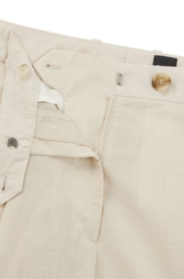 Formal trousers in a cotton blend, Light Beige