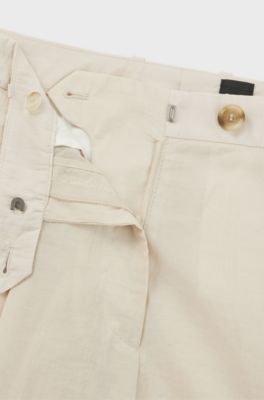 Formal trousers in a cotton blend, Light Beige