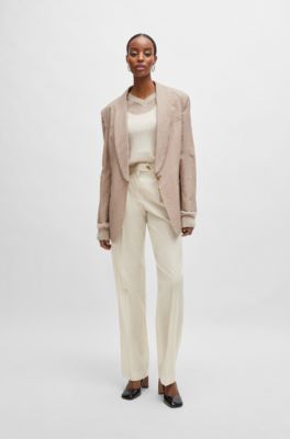 Formal trousers in a cotton blend, Light Beige