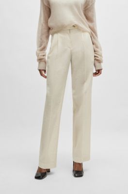 Formal trousers in a cotton blend, Light Beige