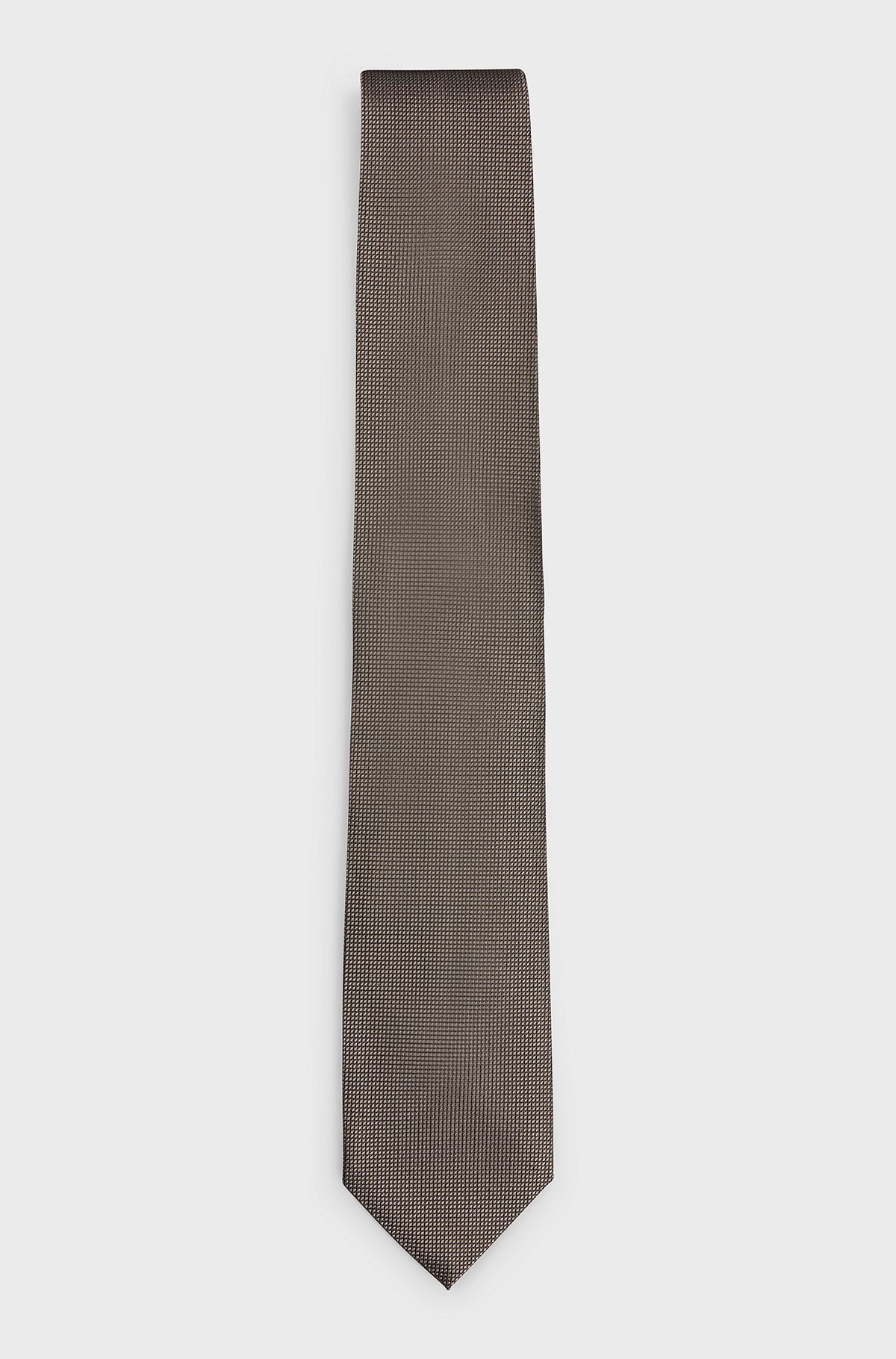 Silk-jacquard tie with micro pattern, Light Green