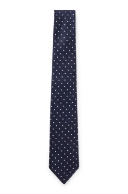 BOSS - Silk-jacquard tie with dot motif