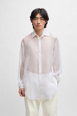 BOSS - レギュラーフィットシャツ ソフトオーガンザ ケントカラー