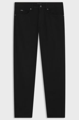 이탈리아산 블랙 스트레치 데님 Maine 레귤러 핏 진, 블랙