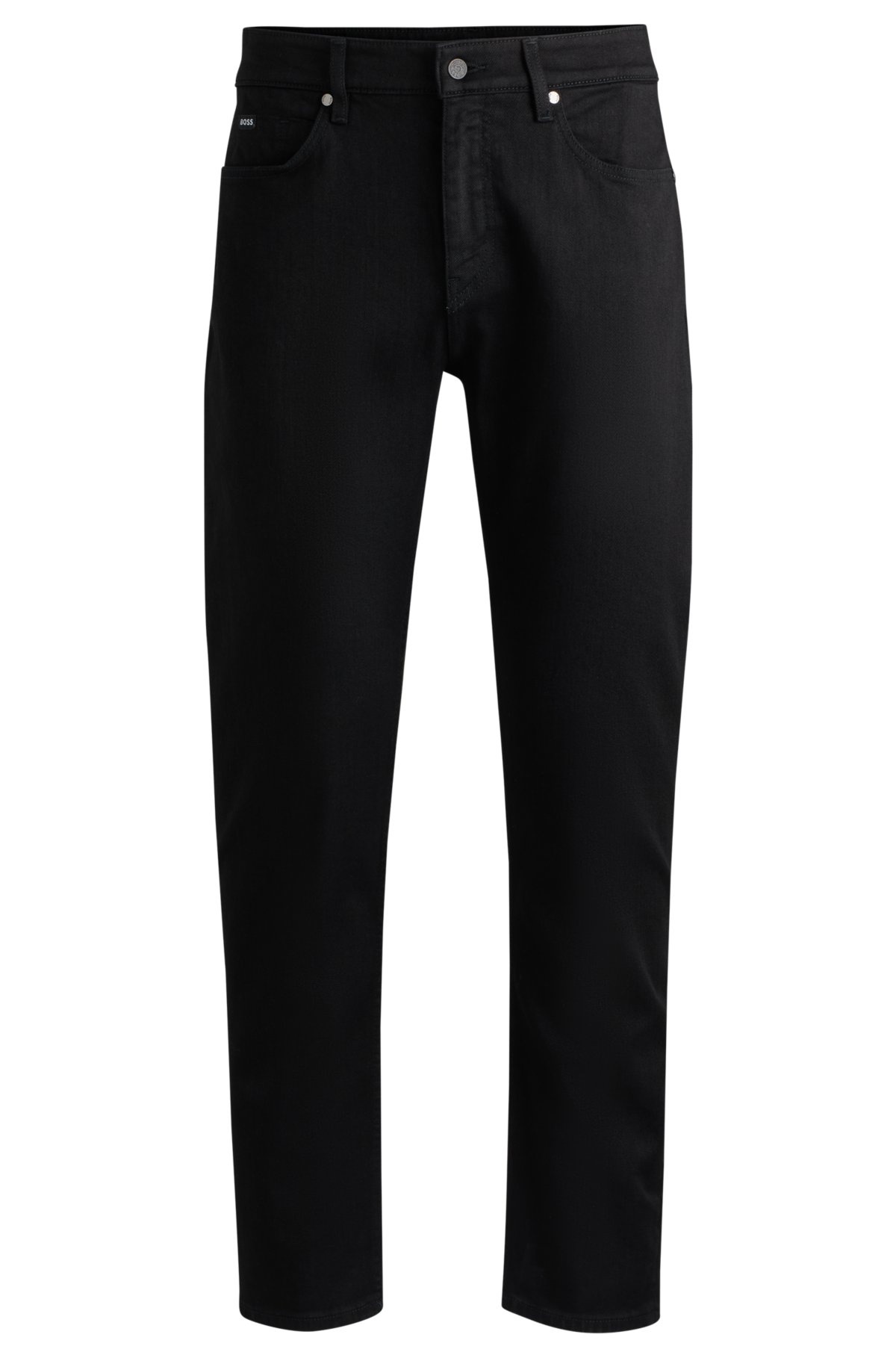 Regular-fit jeans in black super-soft Italian denim, Black