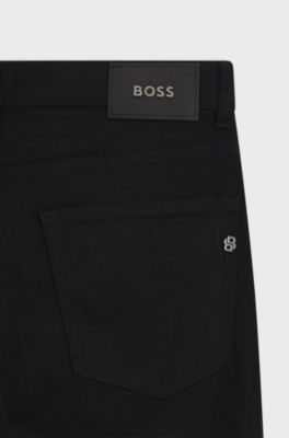 Regular-fit Maine-jeans van zwart Italiaans stretchdenim, Zwart