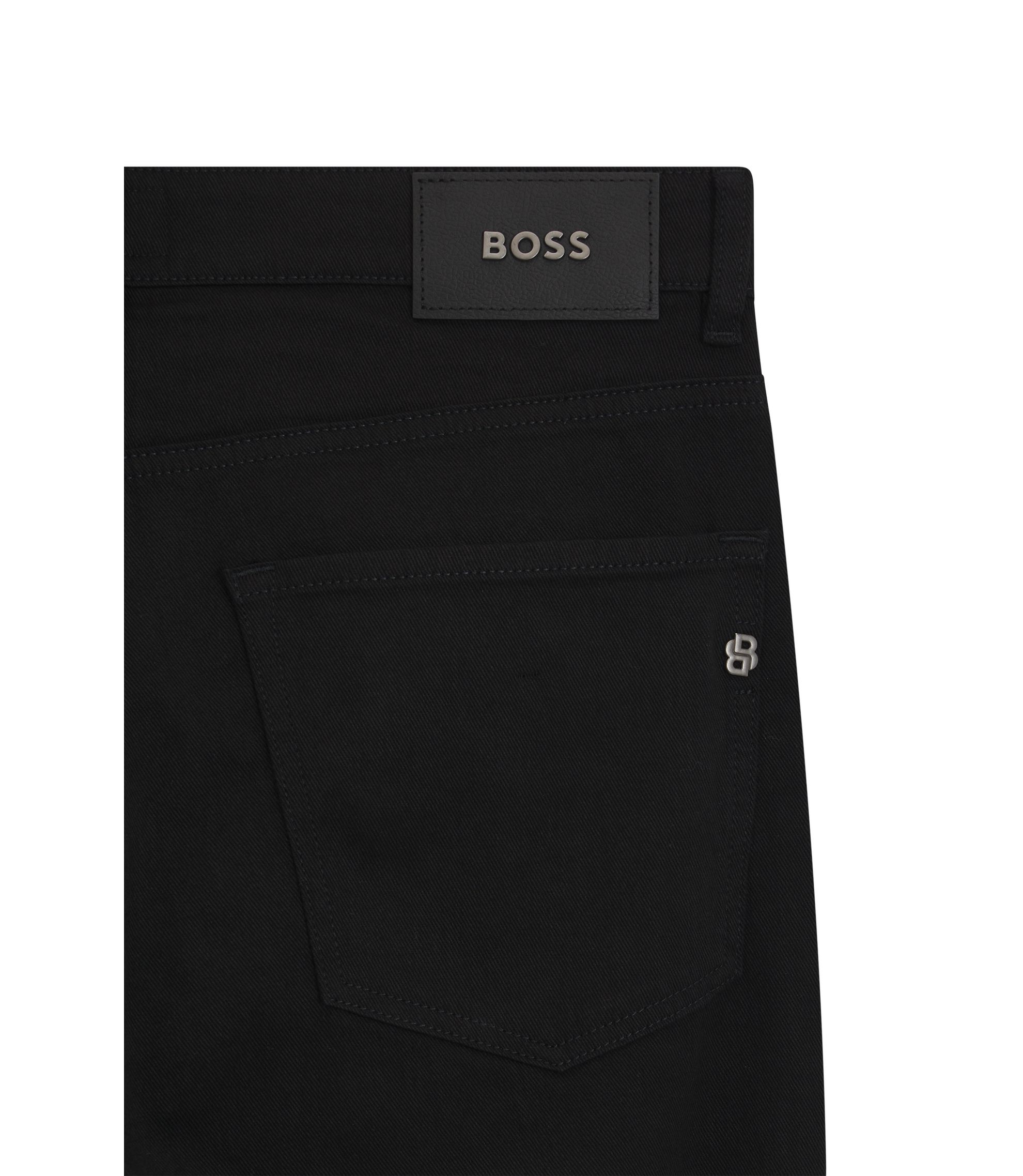 BOSS - Maine Regular-fit jeans in black Italian denim - Black