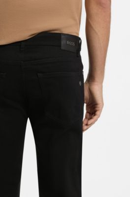 Regular-fit jeans in black stretch denim, Black