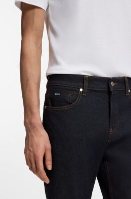 Delaware jeans slim fit in denim blu scuro, Blu scuro