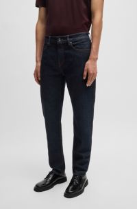 Jean Regular Maine en denim stretch bleu confortable, Bleu foncé