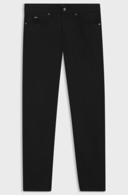 Slim-fit jeans in black stretch denim, Black