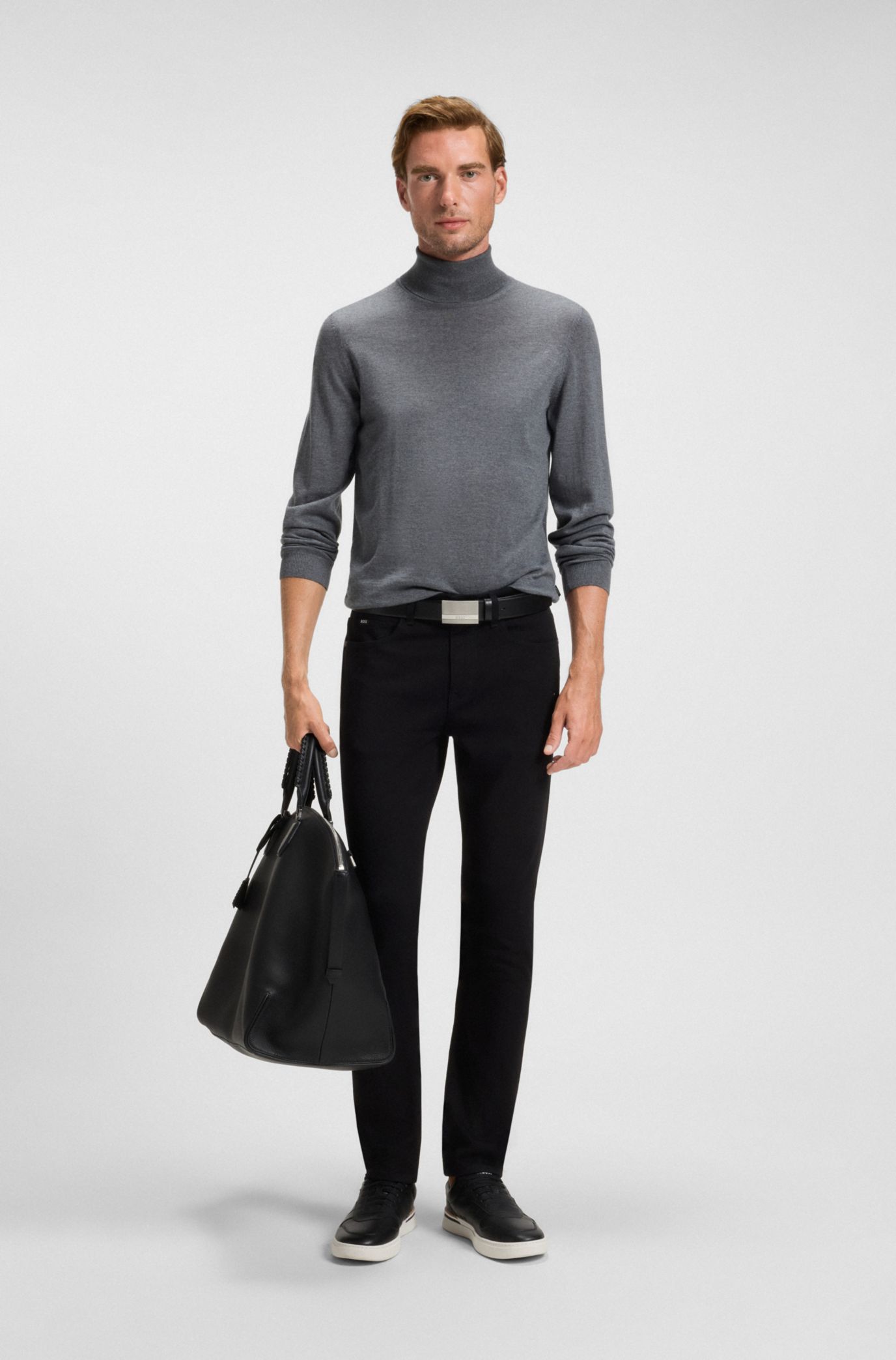 Delaware slim-fit jeans in black denim, Black