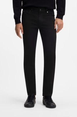 Slim-fit jeans in black stretch denim, Black