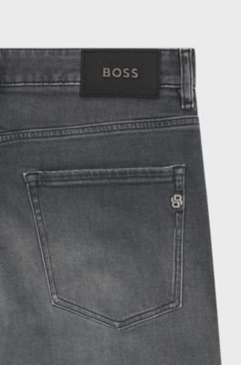 Delaware slim-fit jeans in super-soft grey denim, Grey