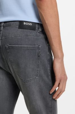 Slim-fit Delaware-jeans van superzacht grijs denim, Grijs