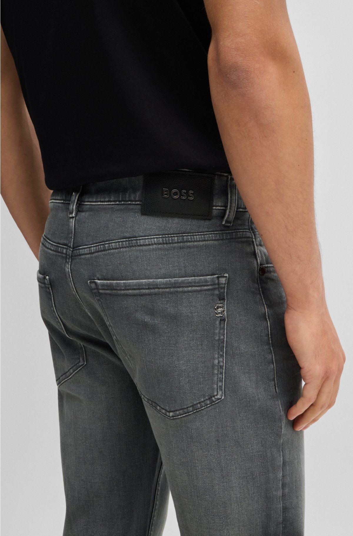 Slim-fit jeans in grey super-soft denim, Grey