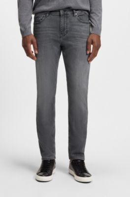Delaware slim-fit jeans in super-soft grey denim, Grey