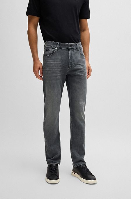 Slim-fit jeans in grey stretch denim, Grey