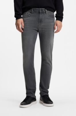 Delaware slim-fit jeans in grey stretch denim, Grey