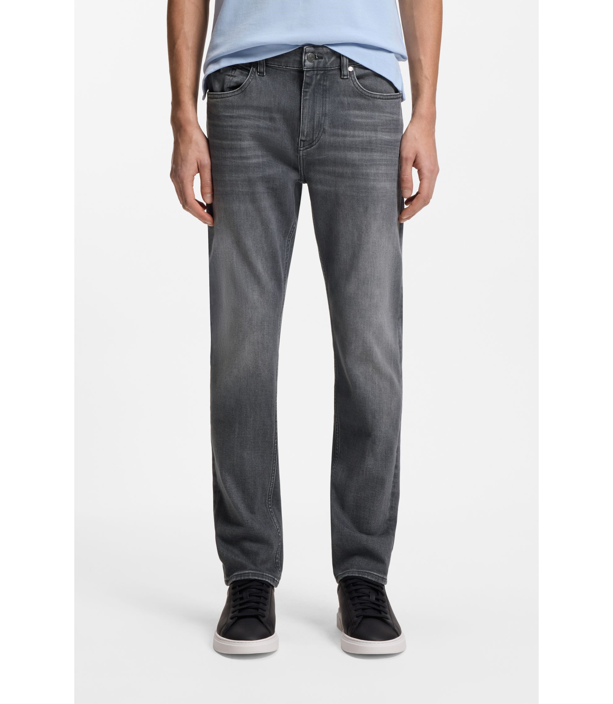 Delaware Slim-Fit Jeans aus super-softem grauem Denim