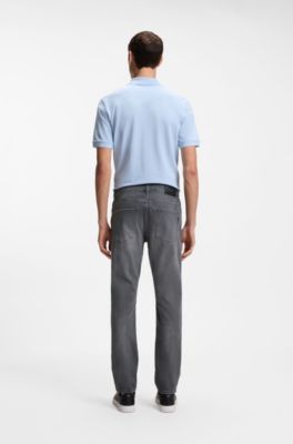 Delaware slim-fit jeans in grey stretch denim, Grey