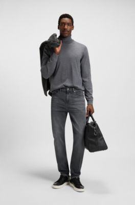 Maine Regular-fit jeans in grey stretch denim, Grey