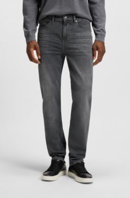 Maine Regular-fit jeans in grey stretch denim, Grey