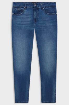 Maine regular-fit jeans in super-soft blue denim, Blue