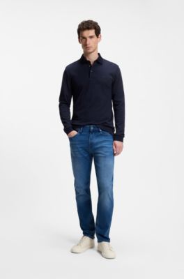 Maine regular-fit jeans in super-soft blue denim, Blue