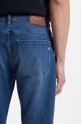 Maine regular-fit jeans in super-soft blue denim, Blue