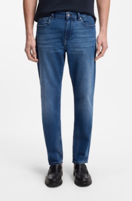 Maine regular-fit jeans in super-soft blue denim, Blue