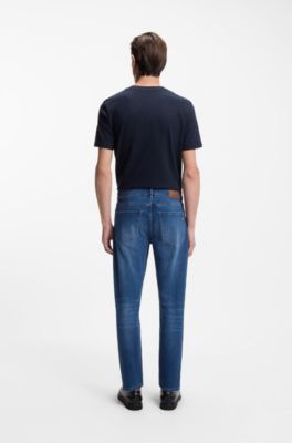 Maine regular-fit jeans in super-soft blue denim, Blue