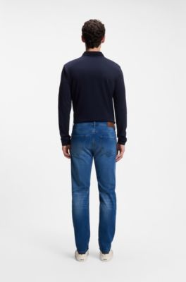 Maine regular-fit jeans in super-soft blue denim, Blue
