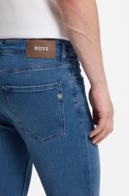 Slim-fit jeans van superzacht stretchdenim, Blauw