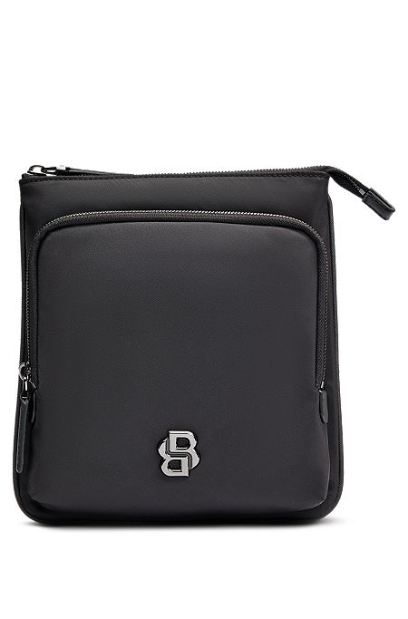 Envelope bag with double-monogram hardware trim, Black