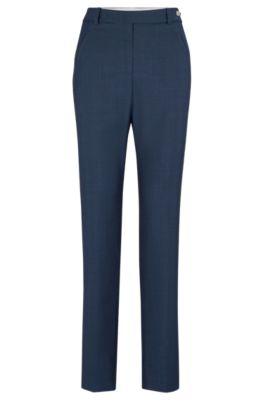 BOSS - Relaxed-Fit Hose aus Schurwoll-Twill in Denim-Optik 
