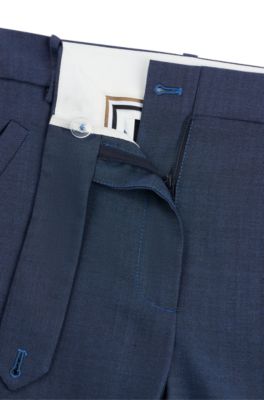 BOSS - Relaxed-Fit Hose aus Schurwoll-Twill in Denim-Optik 