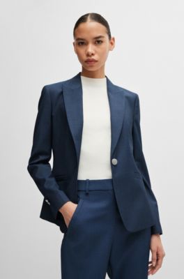 BOSS - Relaxed-Fit Hose aus Schurwoll-Twill in Denim-Optik 